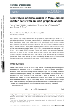 Electrolysis of metal oxides in MgCl2 based