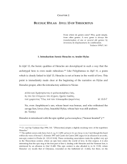 BUCOLIC HYLAS: IDYLL 13 OF THEOCRITUS