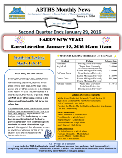 ABTHS Monthly News