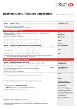 Business Debit/ATM Card Application