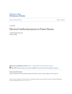 Electoral Authoritarianism in Putin`s Russia