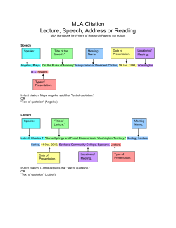 MLA Citation Lecture, Speech, Address or Reading