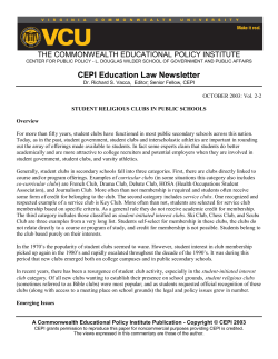 October 2003: Student Religious Clubs in Public Schools