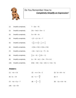Do You Remember How to Completely Simplify an Expression?