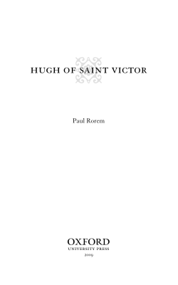 hugh of saint victor - Thedivineconspiracy.org