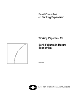 Bank Failures in Mature Economies - April 2004