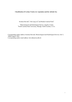 Classification of Cyclone Tracks over Apennines and the Adriatic