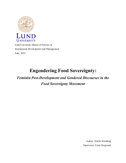 Engendering Food Sovereignty - Lund University Publications
