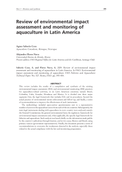 Review of environmental impact assessment and monitoring of