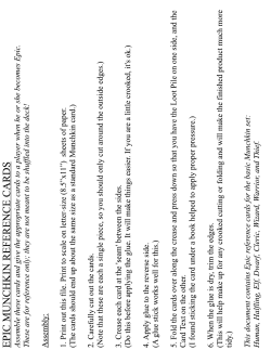 Epic Reference Cards - The World of Munchkin