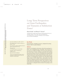 Long-Term Perspectives on Giant Earthquakes and Tsunamis at