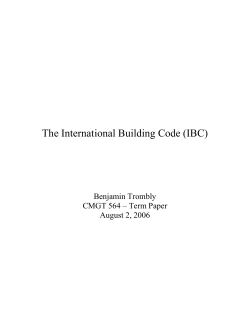 The International Building Code (IBC)