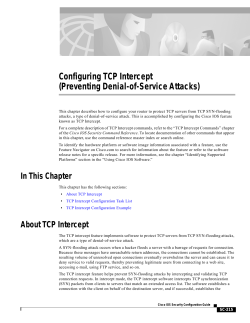Configuring TCP Intercept (Preventing Denial-of-Service