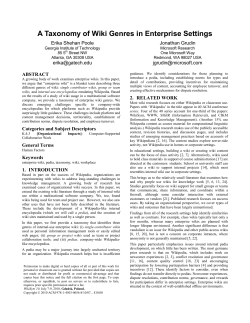 A Taxonomy of Wiki Genres in Enterprise Settings
