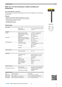 EGH 110...112: Duct transducer, relative humidity
