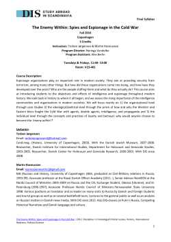 The Enemy Within: Spies and Espionage in the Cold War | DIS