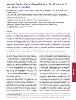 Modern Taurine Cattle Descended from Small Number of Near