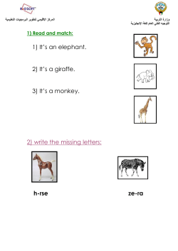 1) It`s an elephant. 2) It`s a giraffe. 3) It`s a monkey. 2) write the