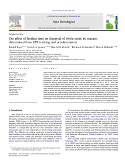 The effect of feeding time on dispersal of Virola seeds by toucans