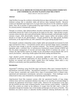 The Use of Algal Biofilms to Enhance Decentralized Onsite