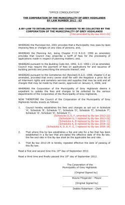 Fees and Charges By-law