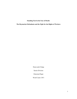 Standing Fast In the Face of Death: The Haymarket Defendants and