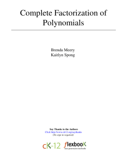 Complete Factorization of Polynomials