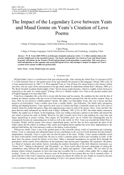 The Impact of the Legendary Love between Yeats and