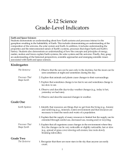 Science Grade Level Indicators: K-12