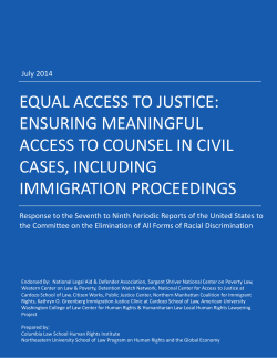 Equal Access to Justice: Ensuring Meaningful Access to Counsel in