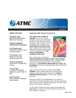 INSIDE THIS ISSUE Facebook Alert! Spammers Make Money With