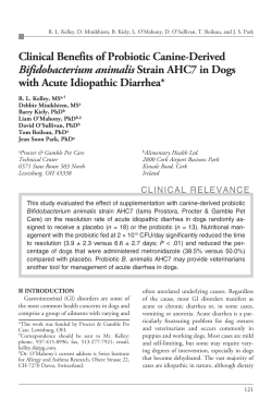 Clinical Benefits of Probiotic Canine-Derived