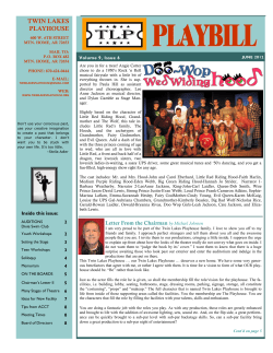 JUNE, 2012 - Twin Lakes Playhouse