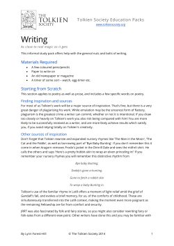Writing - The Tolkien Society