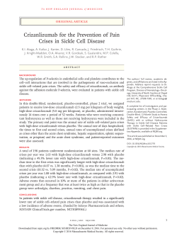 Crizanlizumab for the Prevention of Pain Crises in Sickle Cell Disease