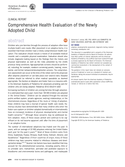 Comprehensive Health Evaluation of the Newly Adopted