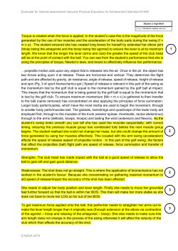 Torque is created when the force is applied. In the student`s case
