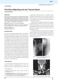 Fish Bone Migrating into the Thyroid Gland