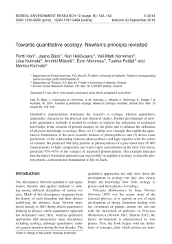 Full text (pdf format) - Boreal Environment Research