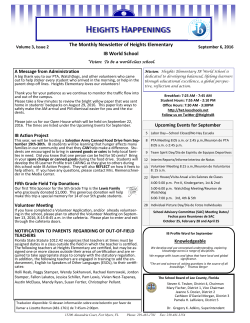 Heights Happenings - Heights Elementary School