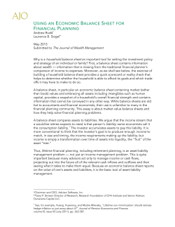 using an economic balance sheet for financial planning