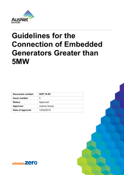 Guidelines for the Connection of Embedded Generators Greater