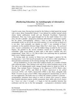 (B)othering Education: An Autobiography of Alternatives