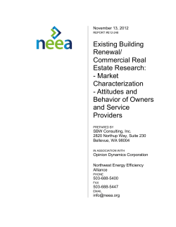 Market Characterization, Attitudes and Behavior of Owners and