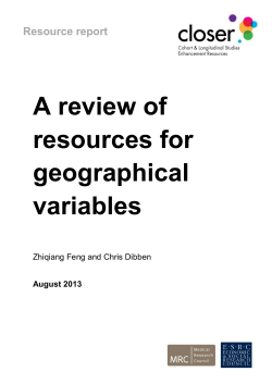 A review of resources for geographical variables