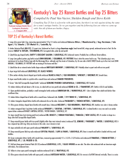 Kentucky`s Top 25 Rarest Bottles and Top 25 Bitters