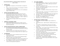 ENGLEWOOD CHRISTIAN CHURCH WEEKLY PRAYER LIST 4/6/16