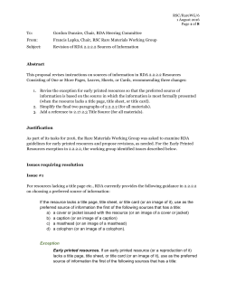 RSC/RareWG/6 - RDA Steering Committee