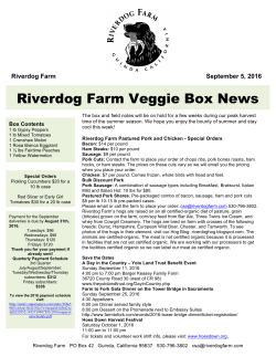 September 5 - Riverdog Farm