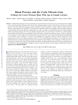 Blood Pressure and the Cystic Fibrosis Gene